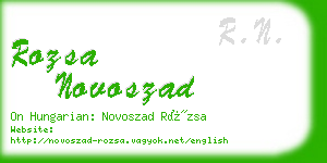 rozsa novoszad business card